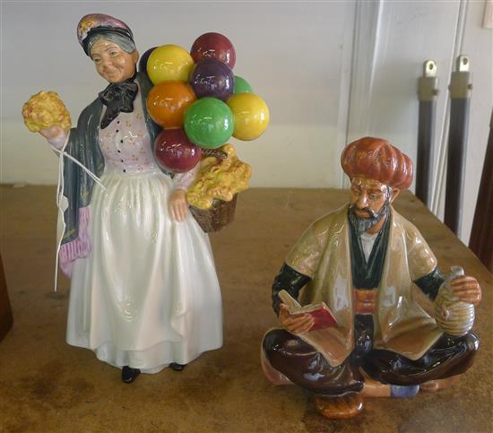 2 Doulton figures Omar Khayan and Biddy Penny Farthing